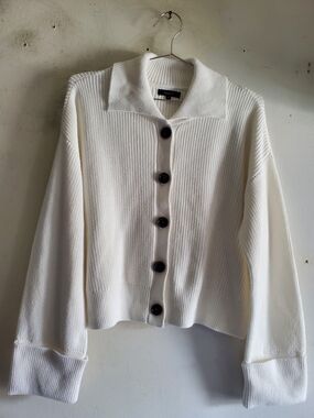 Quince Fisherman Collater Cardigan Ivory/ M.